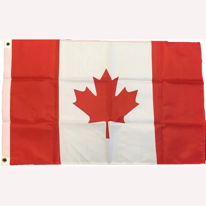 Canadian National Flag 3x5 Ft With Polyester Flag Printing And Two
