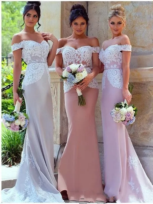 2019 Afrique du Sud Style Élégant Sirène Demoiselle D'honneur Robes Longues Pour Invité De Mariage Soirée De Bal Robes robes d'occasion spéciale