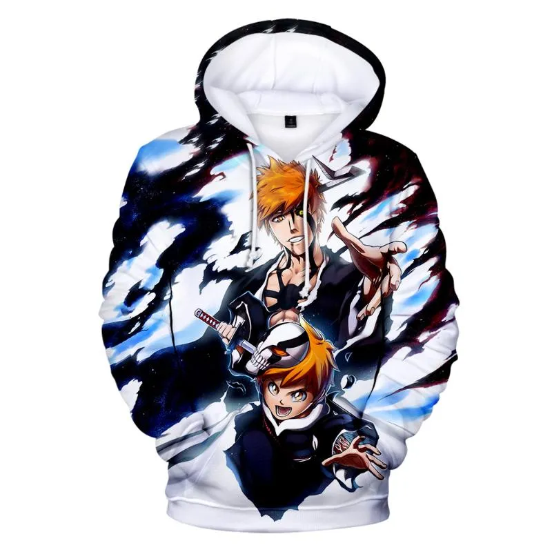 Erkek Hoodies Tişörtü Bleach 3D Baskılı Yüksek Kaliteli Kadınlar / Erkekler Moda Anime Uzun Kollu Kapşonlu Kazak Streetshirt Giysileri