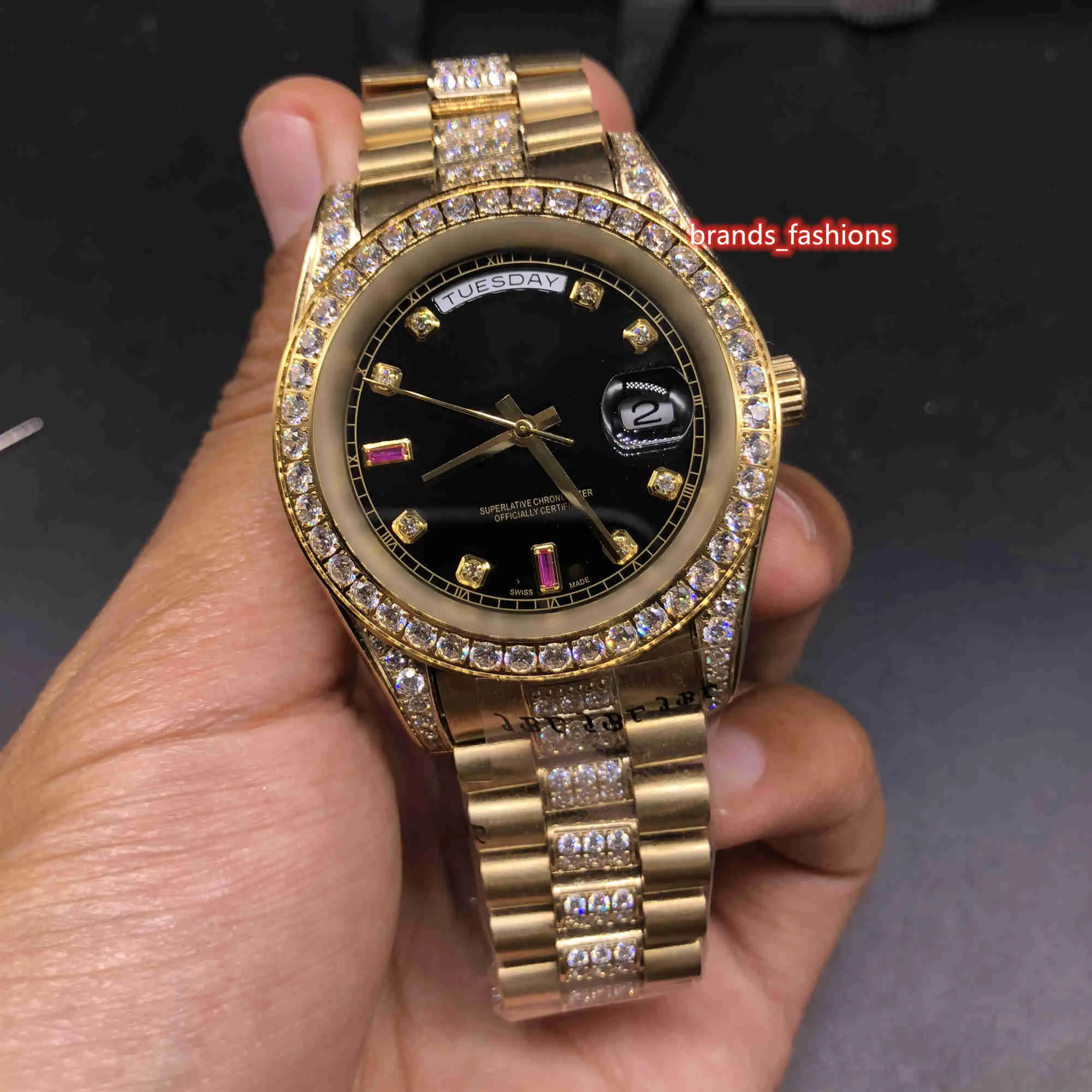 ファクトリーブランド メンズゴールド高品質のダイヤモンドウォッチブラックフェイスステンレススチールケースストラップ自動機械式ビジネスウォッチを 548 免税店 通販 Www Smkn1nangapinoh Sch Id
