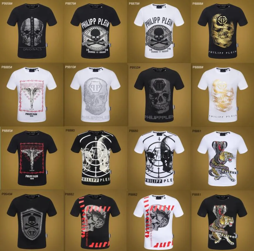 19SS Philipp Plein Pp Mens De Lujo Camisetas Manga Diseñador Tees Hombres Moda Camiseta Tops De 19,93 €