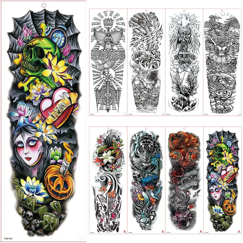 Grote Arm Mouw Tattoo Waterdichte Tijdelijke Tattoo Sticker Elf Shantou Butterfly Mannen Volledige Bloem Tatoo Body Art Tattoo Girl