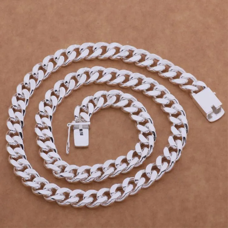 Apzzic 15mm Stainless Steel Cuban Link Chain – Heavy Polished Hip Hop Necklace & Bracelet Set For Men & Women