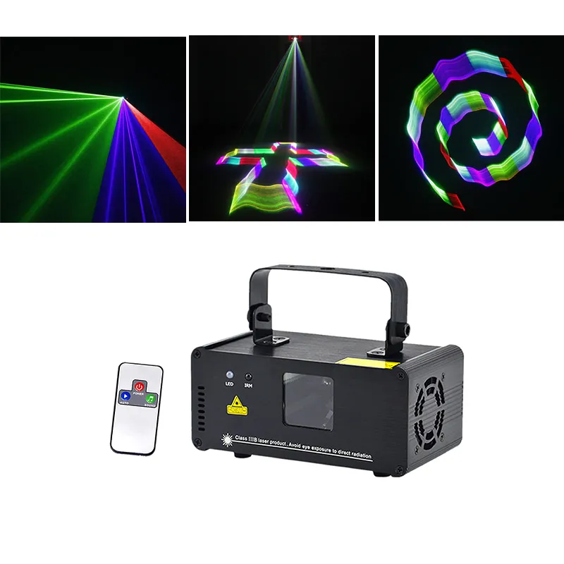 Sharelife Mini 3D RGB Full Color DMX Laser Scan Light PRO DJ Home Party Gig Beam Effect Éclairage de scène Musique à distance TDM-RGB400