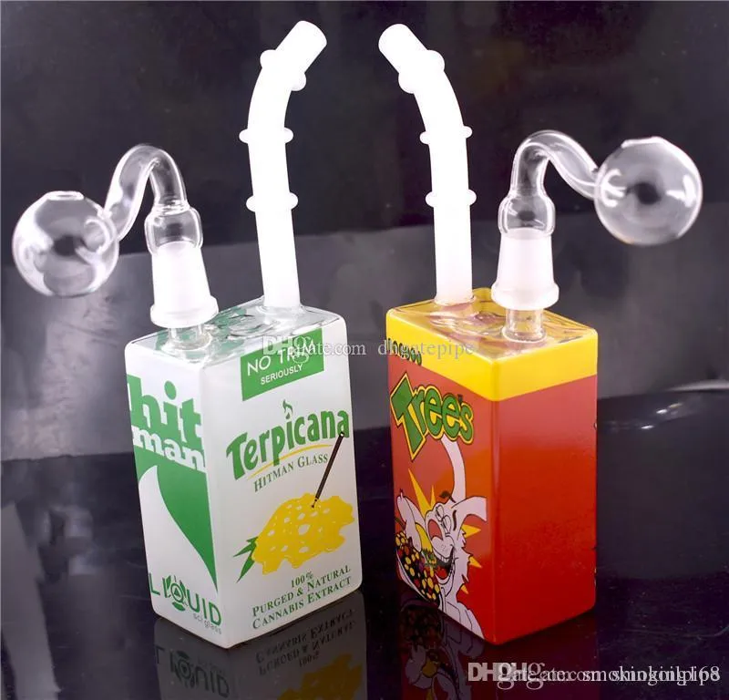 Hitman Glass Dab Oil Rigs Bongs Liquid Sci Glass Juice Box Cereal Box