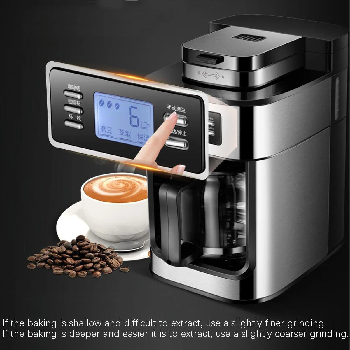 100 % 새로운 브랜드 전기 커피 메이커 완전 자동 드립 커피 메이커 1200ml 차 커피 주전자 홈 주방 기기 220V 기계 가정용