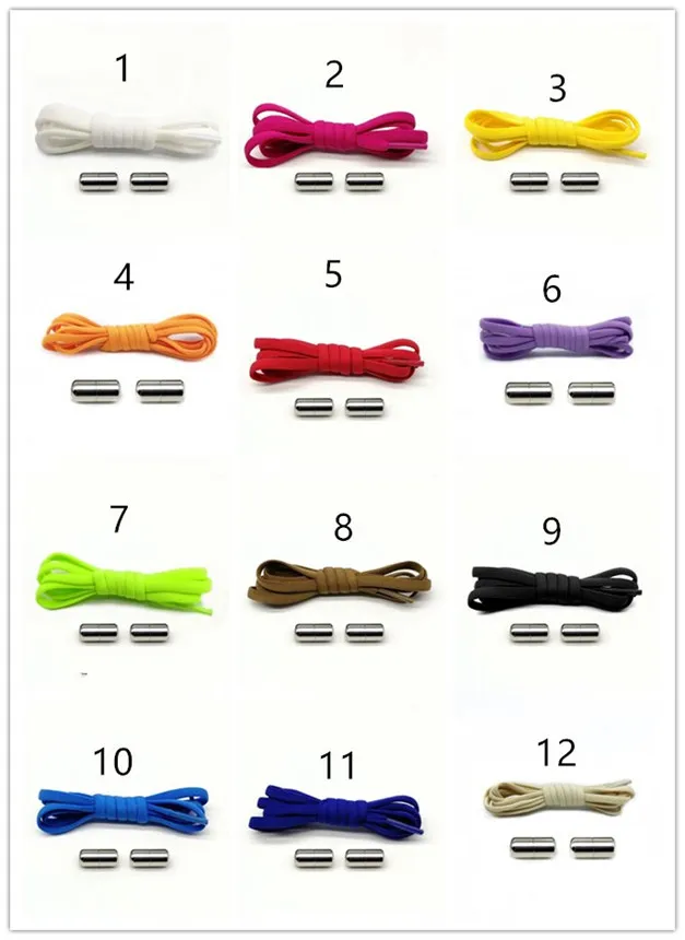 Multicolor esportes casuais cadarço elástico cápsula de metal fivela 100 cm semicírculo preguiçoso cadarço sem cadarço peças de sapato acessórios