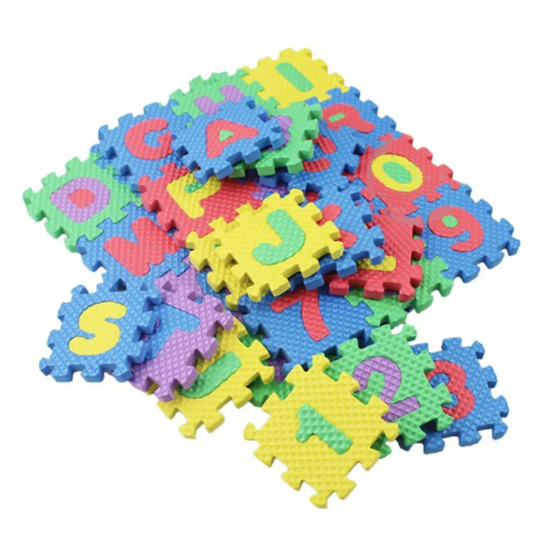 36pcs/Set Children Alphabet Letters Numerals Puzzle Colourful Kids Rug Play Mat Soft Floor Crawling Puzzle Kids Educational Toys