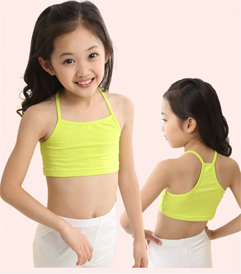 Cheap Bra for Girls cotton young girls training bra 7-12 years old children  bras Condole belt vest kids bra camisole for children Girl