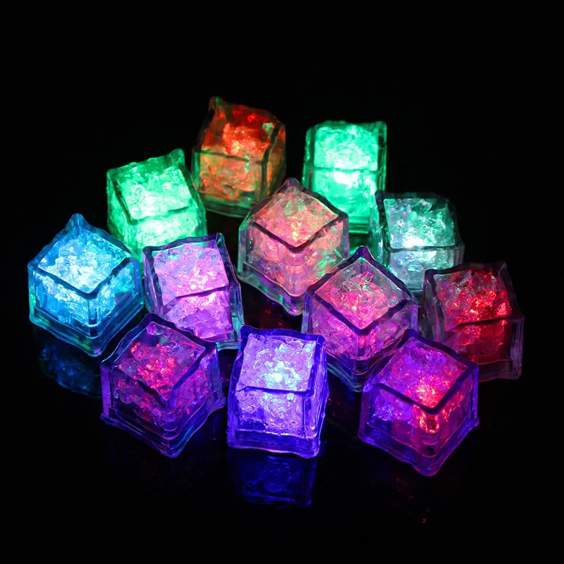 RGB Flash LED Cube Lite Kostki lodu Lampy Flash Czujnik Płynny Woda Zanurzalna LED Pasek Light Up For Club Wedding Party Champagne Tower