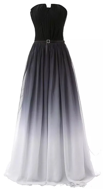 2019 plus récent Sexy en mousseline de soie longue dégradé robes de soirée avec lacets Ombre formelle robe de soirée de bal Vestido Longo AL23