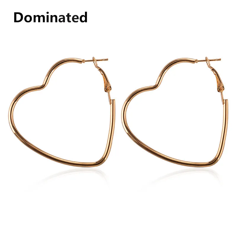 Boucles d'oreilles élégantes en forme de cœur de pêche pour femmes, ornements en placage de métal, boucles d'oreilles simples pendantes