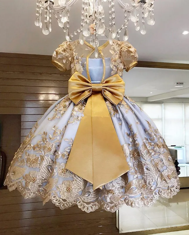 Flower Girl Dresses Floor-Length Tulle A-Line Jewel Neck Sleeveless Beaded  Lace Applique Wedding Pageant Gowns for Girls from Dhgate Flower Girls  Dresses - price 221.16