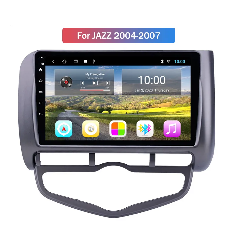 Lecteur vidéo DVD de voiture Android 10 de 9 pouces, 2 go de RAM, système de Navigation Audio multimédia Gps pour Honda JAZZ 2004 – 2007