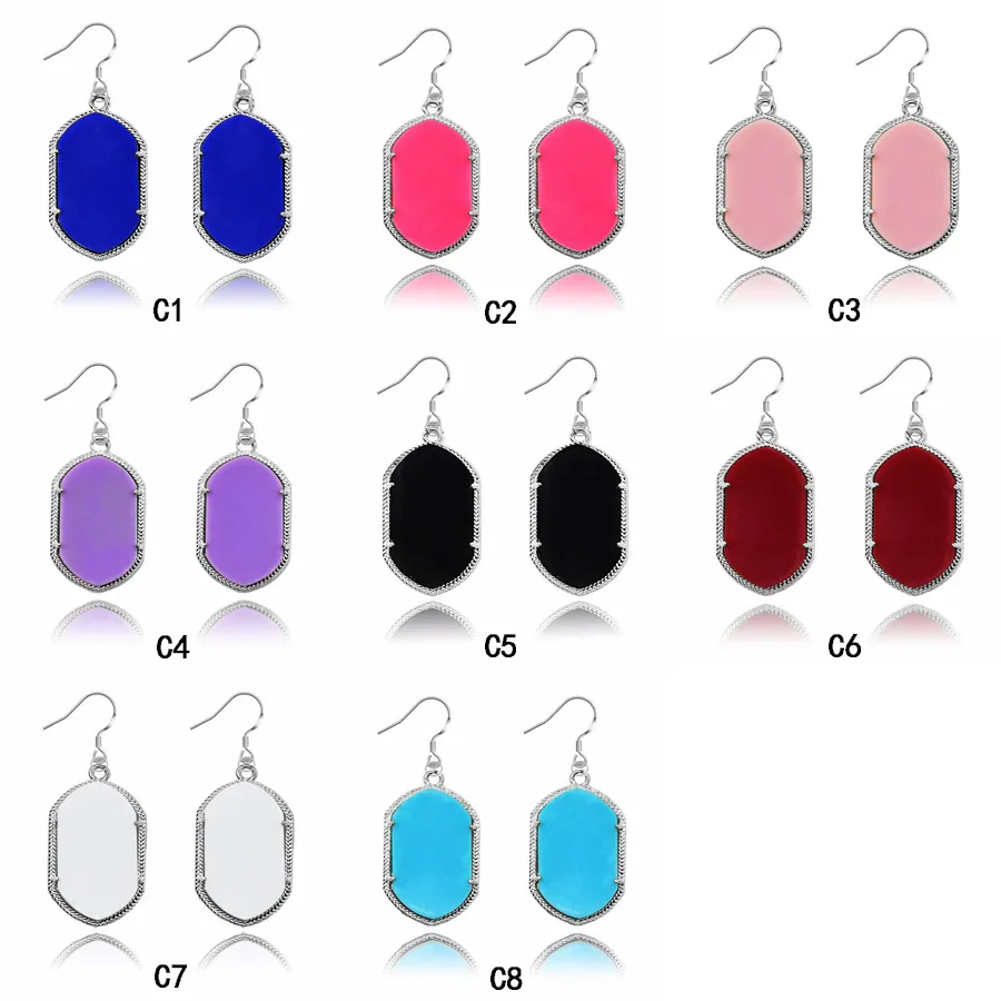 Vente chaude Acrylique Géométrique Déclaration Boucles D'oreilles Pour les femmes Big Long Couleur Unie Drop Dangle Boucles D'oreilles De Mode Ethnique Designer Bijoux En Vrac