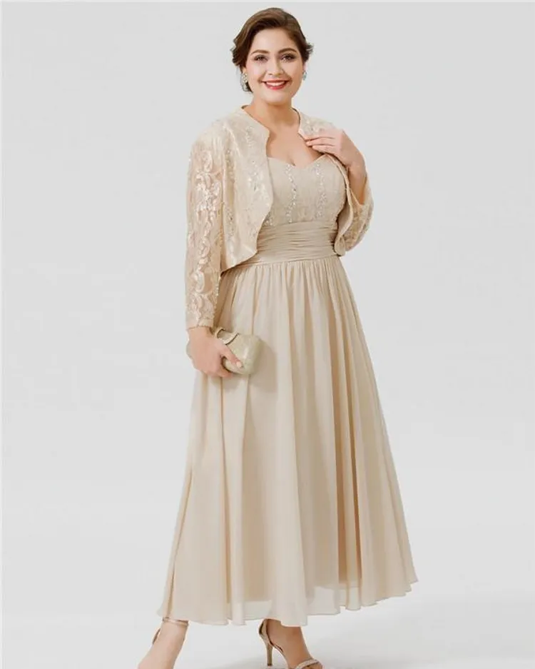 ankle length mother of the bride dresses plus size Sheath/Column V-Neck Ankle-Length Plus Size Mother of the Bride Dresses with Jacket & Sequins Beading Jade