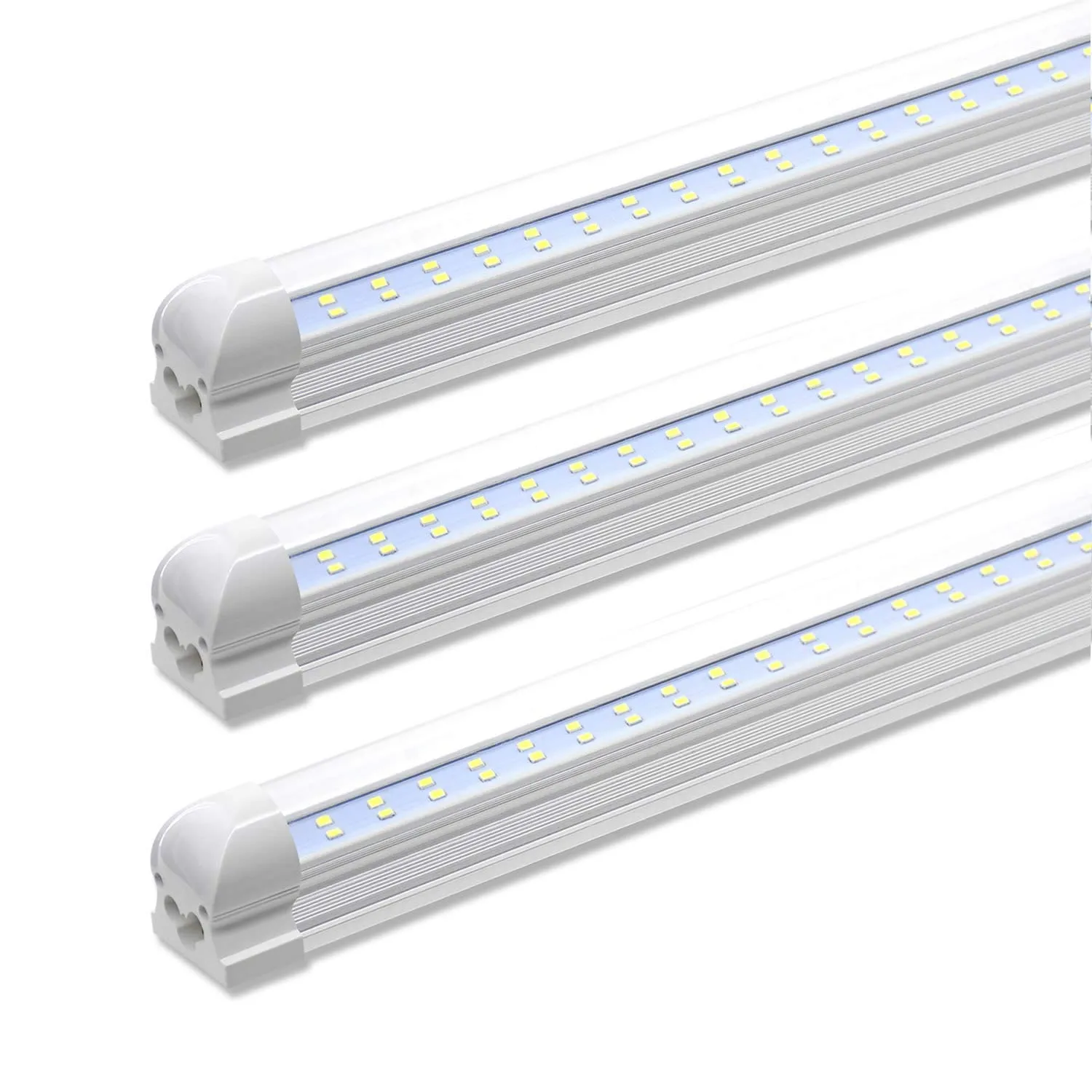 5000K Beyaz 4ft 8ft 28W/72W Entegre Çift Sıralı LED T8 Tüp Işığı 7200LM SMD2835 1.2M 2.4M LED Floresan Aydınlatma Fikstürü