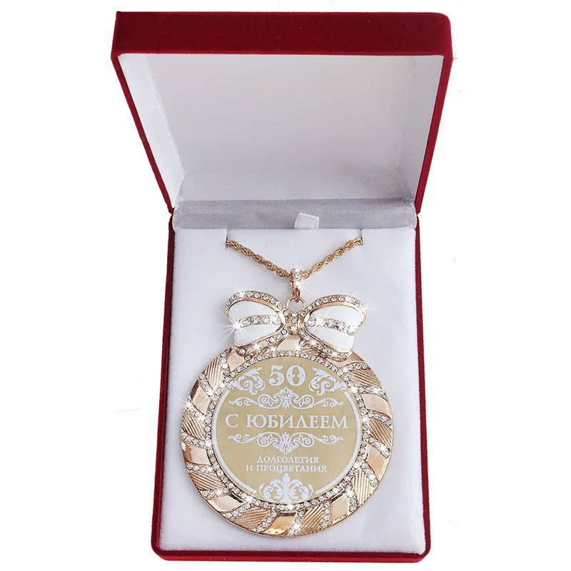 Gros-bijou pendentif collier bijoux de mode kolye en alliage de zinc 50 ans anniversaire de mariage cadeaux accessoires tour de cou à la mode