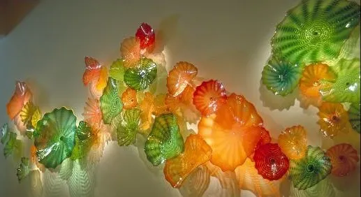 OEM ROD LUWN MURANO LAMPS Цветочные искусства ремесло пластины декоративные стеклянные настенные пластины