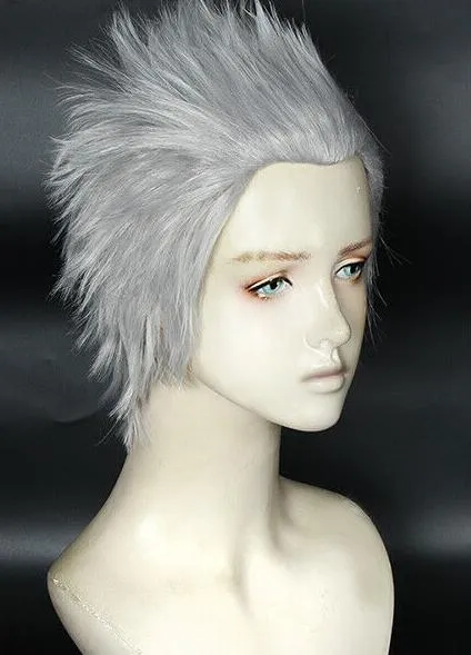 Game Devil May Cry 5 vergil Short Silver Grey Cosplay Wig183t
