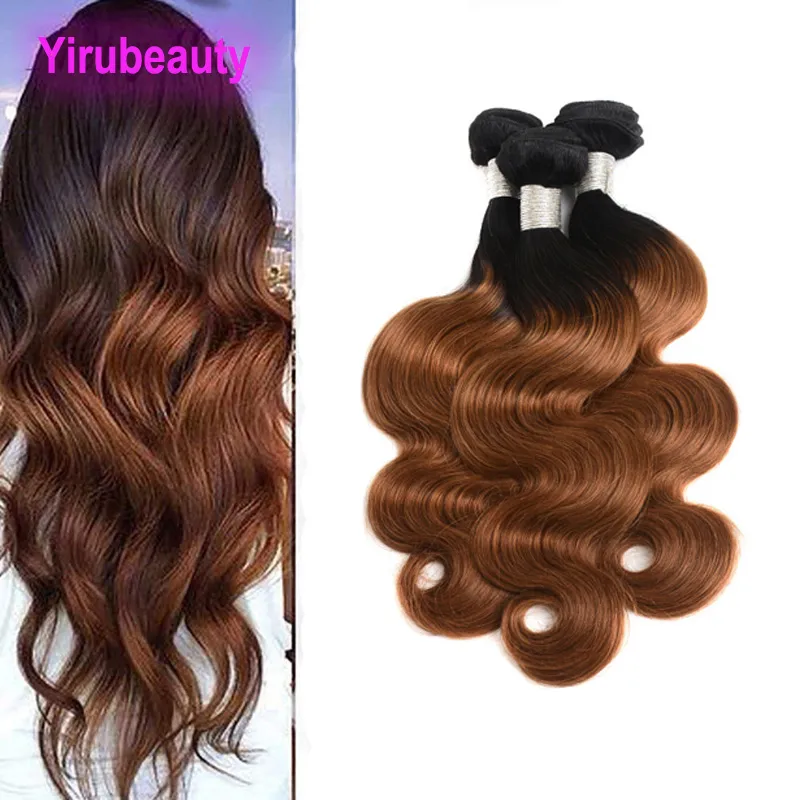 Malaysian 100% Human Hair Three Bundles 1B/30 Ombre Hair Extensions Body Wave Straight Wholesale 1B 30 Dyed Hair Products