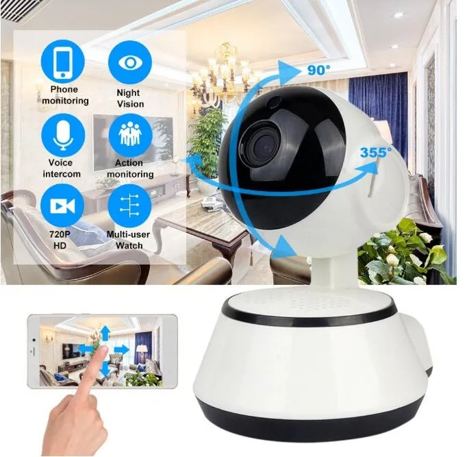 WiFi IP-kameraövervakning 720p HD Night Vision Tvåvägs Trådlös Video CCTV-kamera Baby Monitor Home Security System