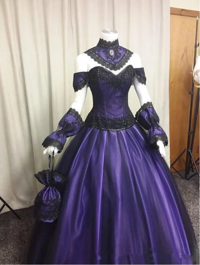 Stunning Black and Purple Dress, Unconventional Gothic Bride,  Non-traditional,off the Shoulder Ball Gown Wedding Dress. Purple Wedding  Dress - Etsy