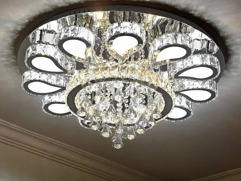 Moderne Runde LED Kristall Deckenleuchten Einfache Romantische Hause Kronleuchter Lampen Beleuchtung Für Wohnzimmer Esszimmer Restaurant245q