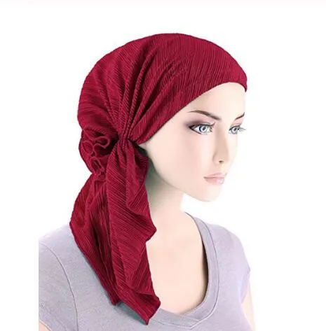 Ny mode muslim kvinna inre hijabs hattar turban huvud cap hat beanie damer hår tillbehör muslim halsduk keps hår förlust gb939