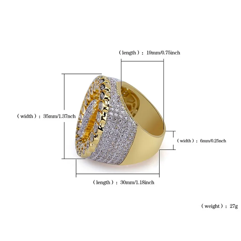 Mens Hip Hop Iced Out Rings New Fashion Gold Prayer Hand Ring Jewelry High Quality Simulation Diamond Ring