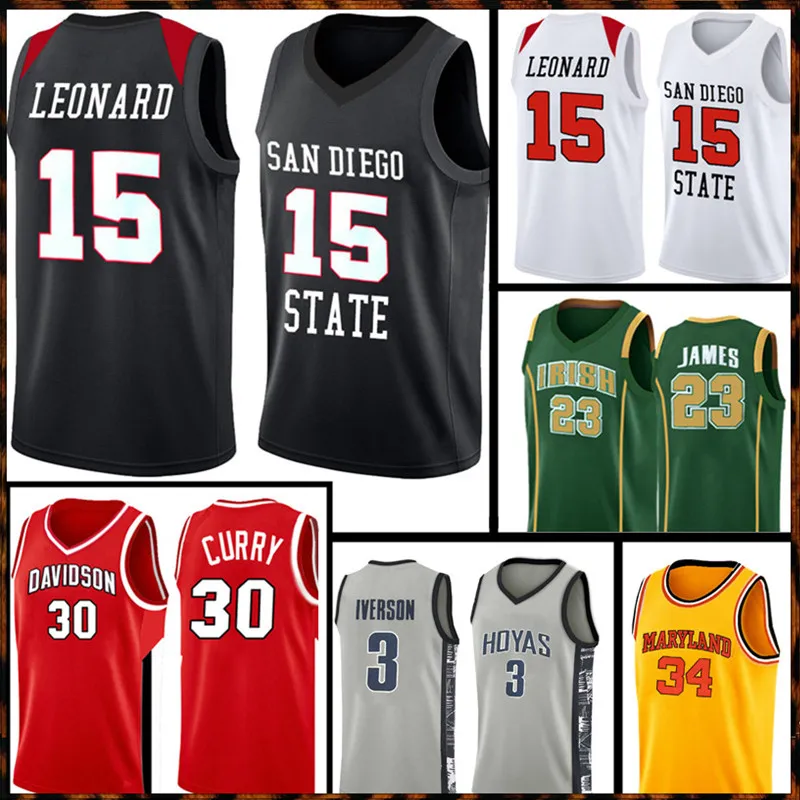 San Diego State Aztecs College Kawhi 15 Leonard Jersey NCAA 30 Curry 35 Durant 23 James LeBron Basketbol Formaları 99 88