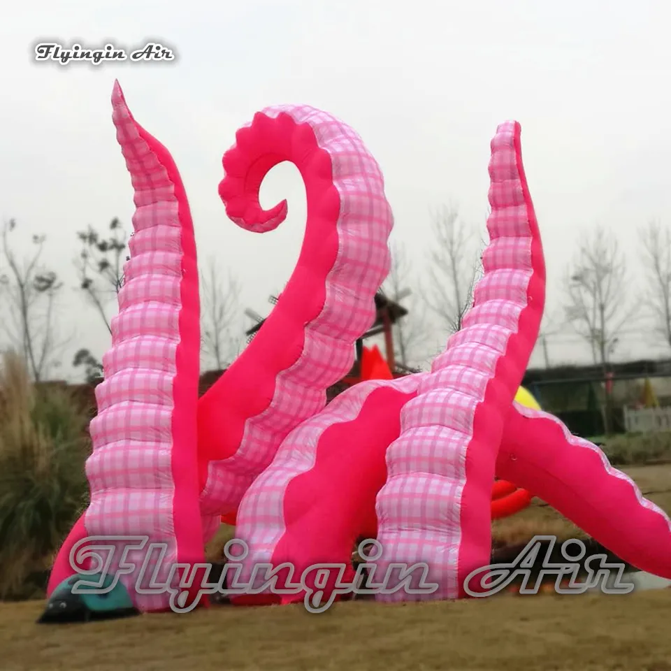 Customized Amazing Large Inflatable Octopus Claw Pink Devilfish Tentacle Blow Up Octopus Leg For Building Roof And Aquarium Decoration