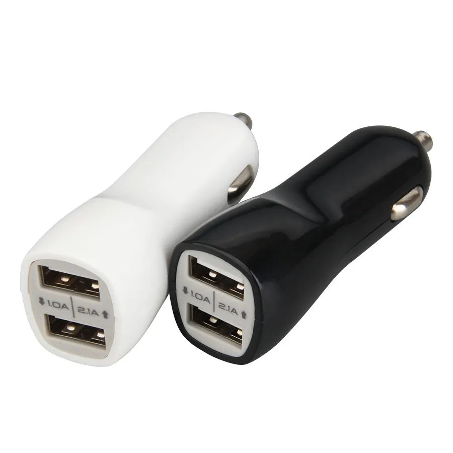 Universal Dual USB Car Charger 5V 2.1A 2 Ports Adapter Adapter Phone Cargers لـ Samsung S10 Nokia Android Homes Tablet