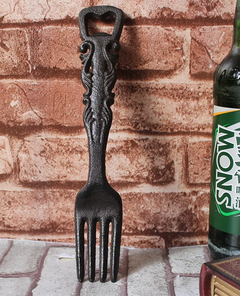Rustic Cast Iron Fork Stormbreaker Bottle Opener Bar Soda Pub Club Home