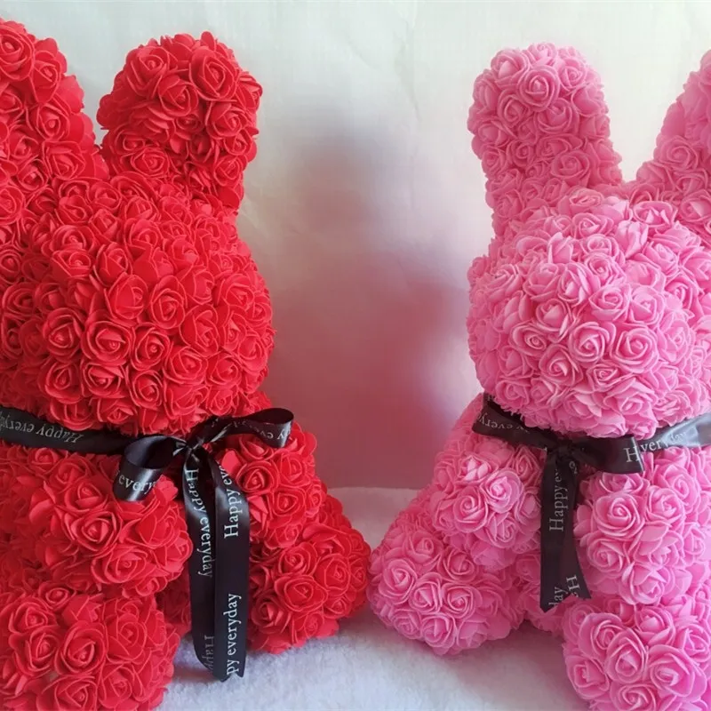 Dropships lapin rose Soap mousse fleur artificiel Nouvel An Cadeaux pour femmes Valentin Gift with Box
