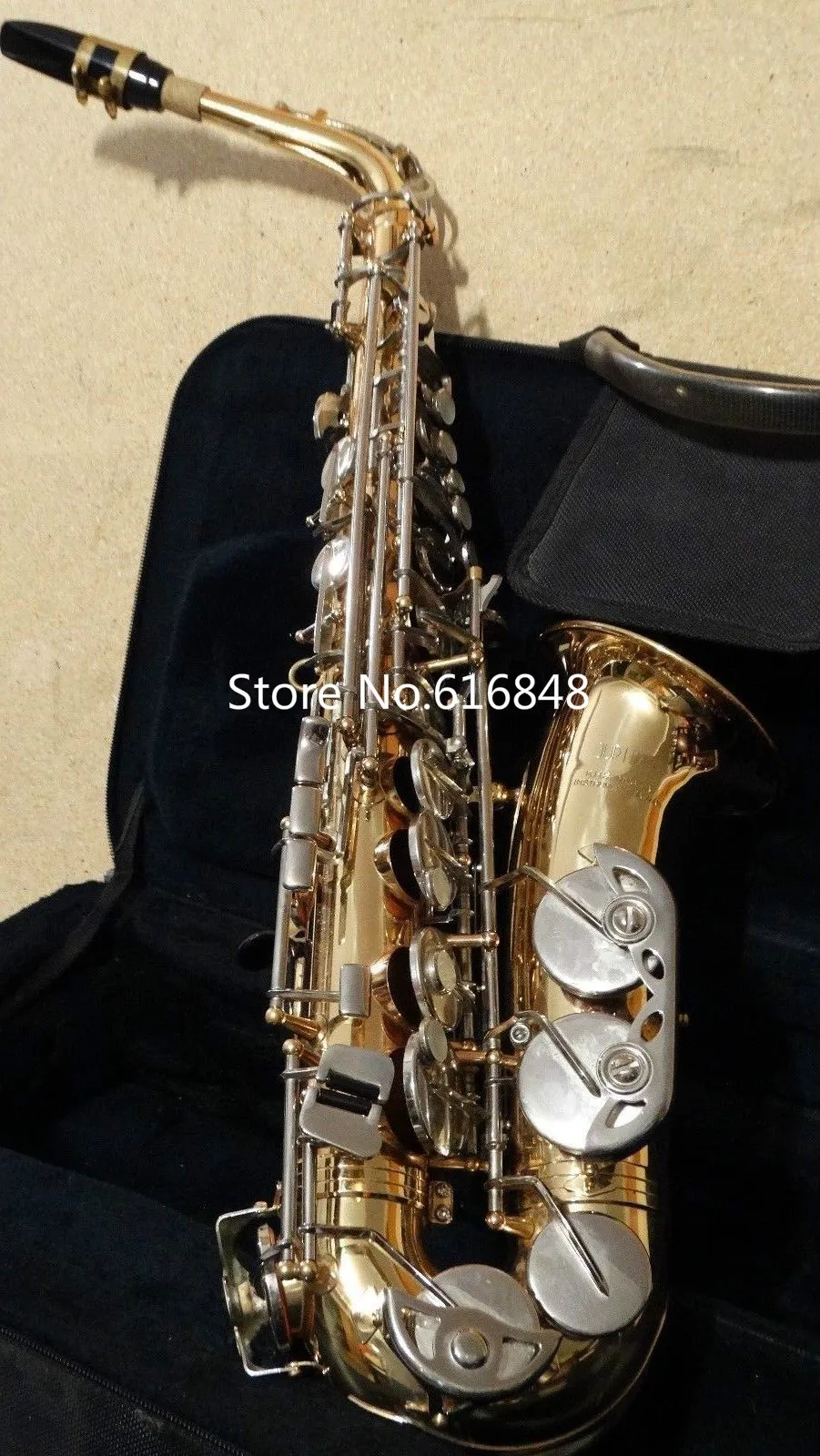 Alta Qualidade Jupiter Jas 669-667 EB Tune Musical Instrumento Alto Saxofone Gold Lacquer Corpo Prata Prata Banhado Frete Grátis