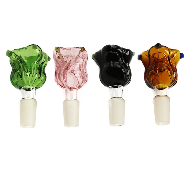 G058 Glass Bong Bowl Flower Style Tobacco Smoking Bowls 10mm 14mm 19mm Manlig Kvinnlig färgglada oljeriggar Rör Dabber Tool Accessory