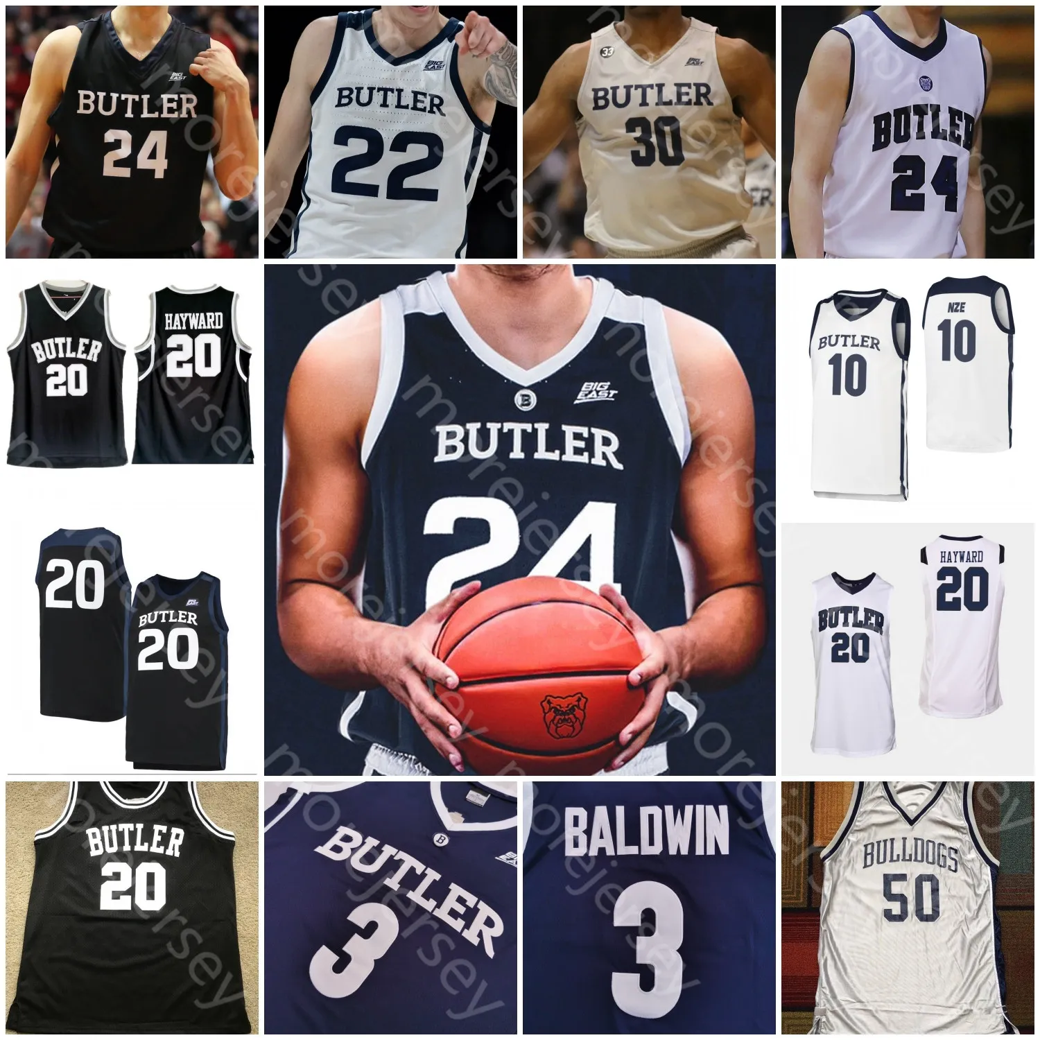 Maillot de basket personnalisé Butler Bulldogs NCAA College Kamar Baldwin Bryce Nze Sean McDermott Tucker Golden Khalif Battle Thompson Hayward