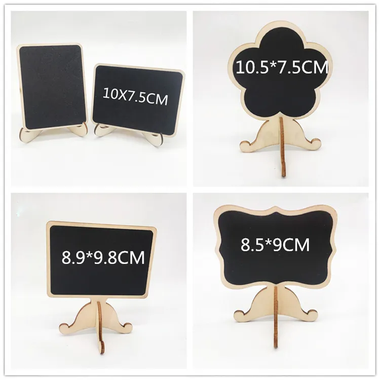 Mini czarne chalkboards znaki łatwe do wymazania drewna mały messag płyta znaki umieścić karty do ślubu domu dekoracji