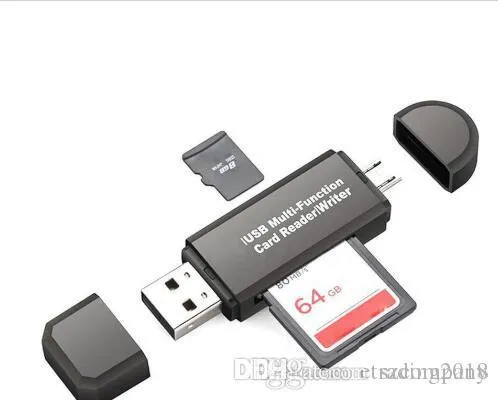 XH الكل في واحد متعدد الوظائف قارئ بطاقة الذاكرة MINI USB 2.0 OTG مايكرو SD بطاقة TF قارئ محول لجهاز كمبيوتر محمول PC الأسود أبيض