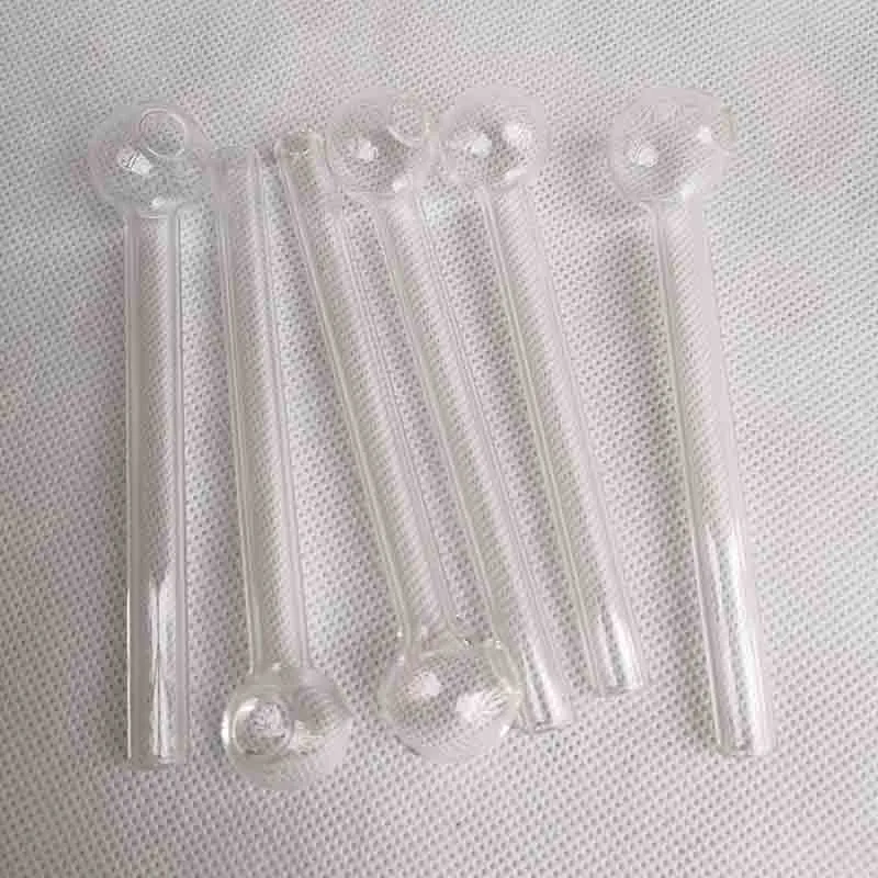 Prix usine 10 cm clair Brûleur à mazout Pyrex 1,5 mm d'épaisseur tube de verre clou 17 mm OD Ball pour l'eau Pipe à fumer Bongs en verre plate-forme pétrolière Hookah Bubbler