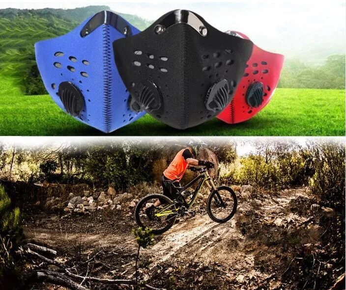 Mountain Road Bike Bicycle Half Face Masks PM2.5 Anti-Dust Cycling Face Mask Breathable Activated Carbon Cycling Running Bicycle Mask