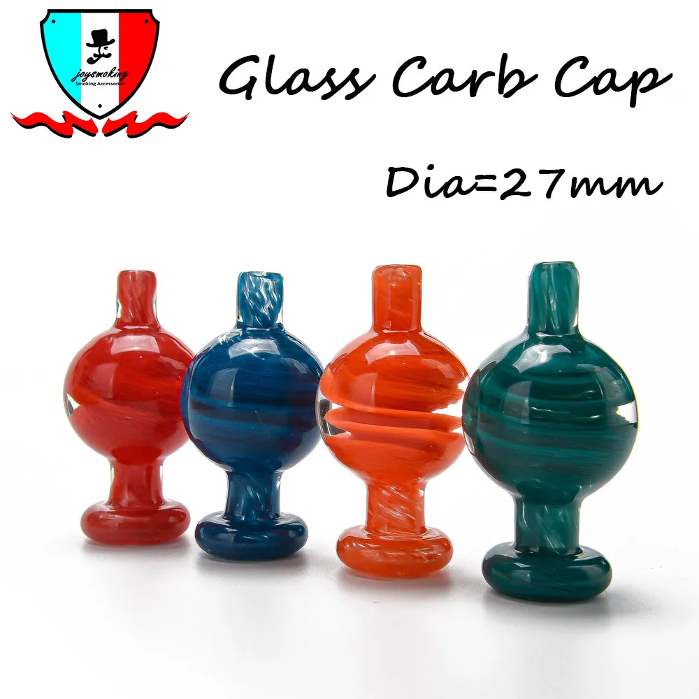 Glas Carb Cap Dia 27mm Rökning Tillbehör Universal Carbcap med luftflödesfunktion Dome för glasvattenrör DAB Oil Rigs Quartz Banger Nails