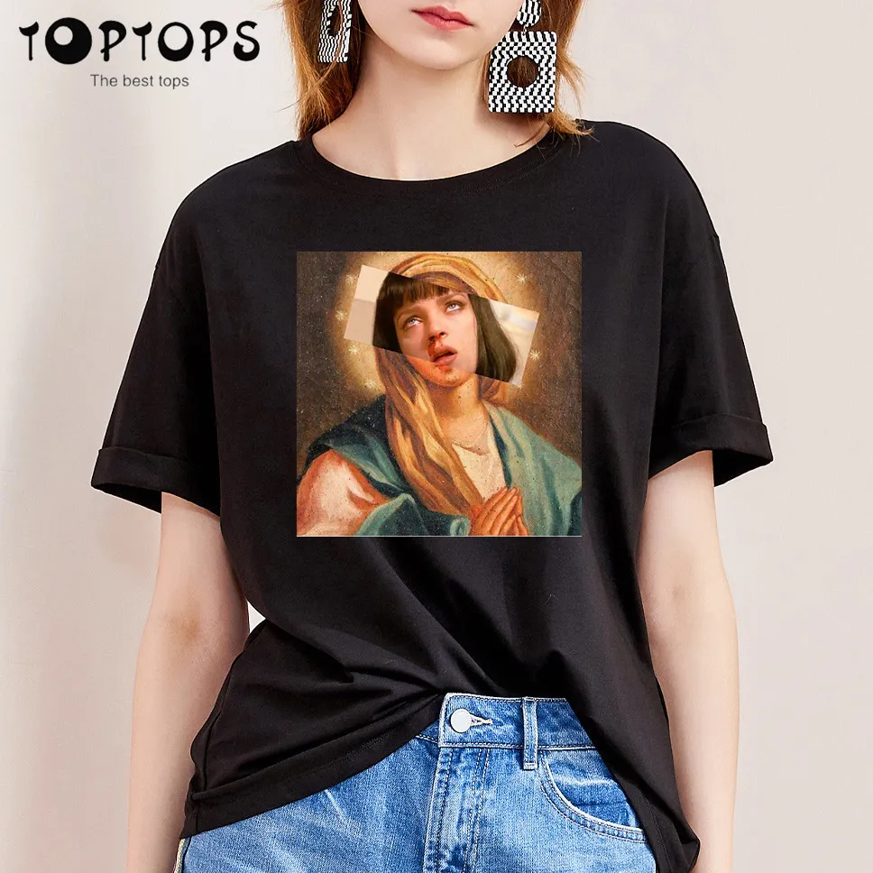 Acquistare Virgin Mia Wallace Maglietta Del Cotone Donne Pulp Fiction  Unisex Skateboard Natale Maglietta Femmina Vestiti Streewear Camicia  Economico | Consegna Veloce E Qualità | It.Dhgate