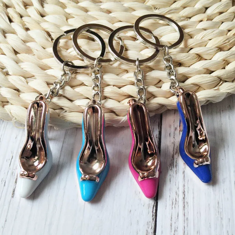 Novelty Mini High Heel Shaped Keychains Cute Shoe Keyrings for Gifts key chain bag ornaments