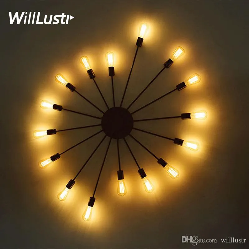 Atomic Starburst Iron Wall Sconce Sputnik Wall Lamp Vintage Lighting Living Room Restaurant Cafe Bedroom El Loft Wall Light245S