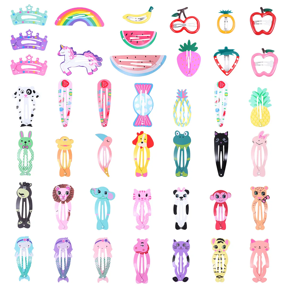 Frcolor 60pcs Cartoon Pattern Cute Colorful Nice Bobby Pins Hair Pins Hair Clips Barrettes For Girls Children Kids SH190729