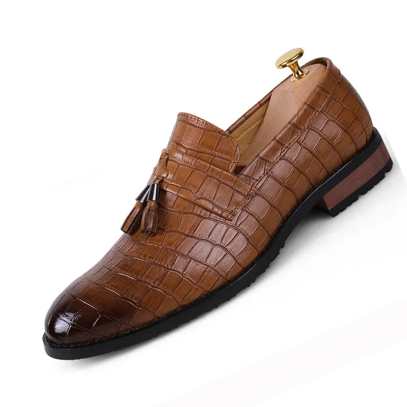 Dress Shoes Large Sizes Formal Man Leather 2021 Design Italy Men
