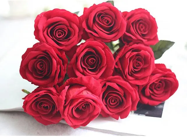 Sztuczny Kwiat Róża Jedwab Kwiaty Prawdziwy Dotykowy Piwonia Marrige Dekoracyjne Kwiat Dekoracje Ślubne Boże Narodzenie Decor 13 Kolory HR021