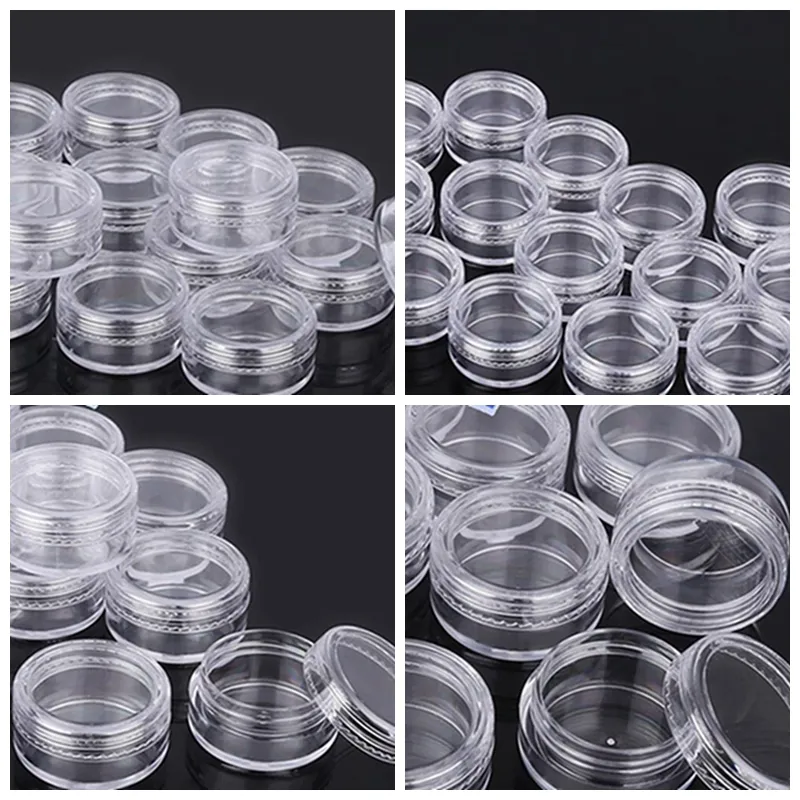 chiare vasetti per cosmetici vaso vuoto vaso di trucco Crema viso bottiglie contenitore trasparente Capacità Confezionamento bottiglie 5g